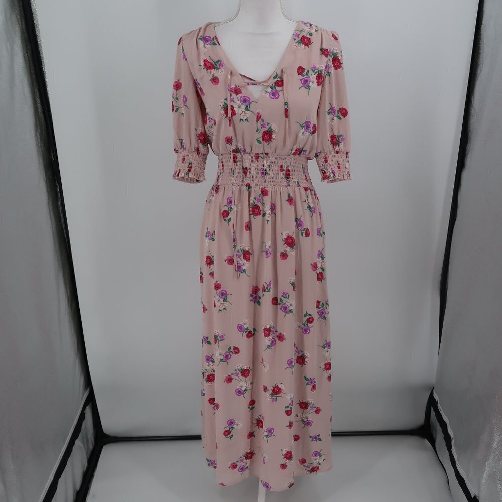 Express Light Pink Floral Maxi Dress Size XS Perfect for Spring!